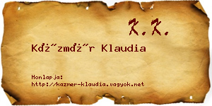 Kázmér Klaudia névjegykártya